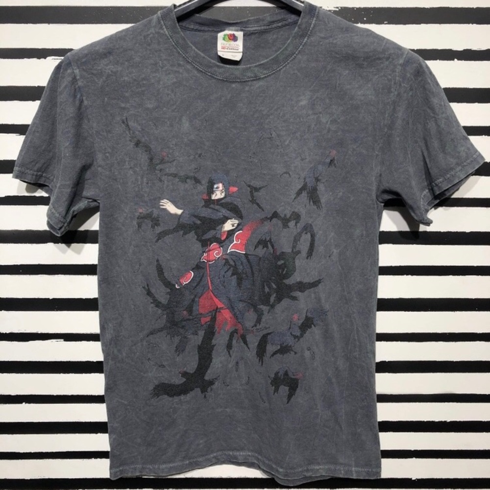 Naruto Gray Print Vintage T-Shirt